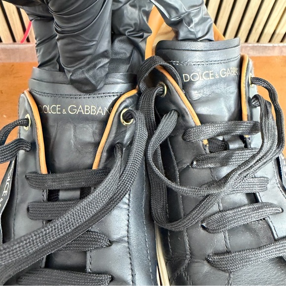 WOW 🔥 DOLCE & GABBANA 🩶 Luxury Low Top Leather Mens Size 7 Sneakers (Authentic)! - Picture 9 of 17